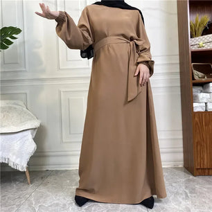 Women's Arabian Polyester Full Sleeves Solid Pattern Casual Abaya