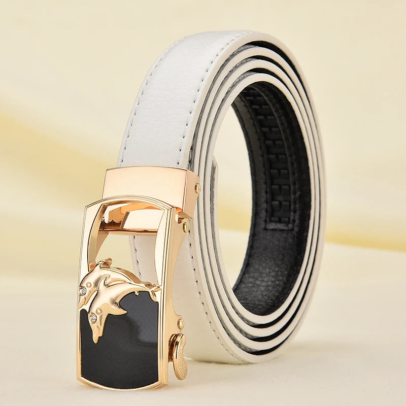 Women's PU Automatic Buckle Closure Solid Pattern Vintage Belts