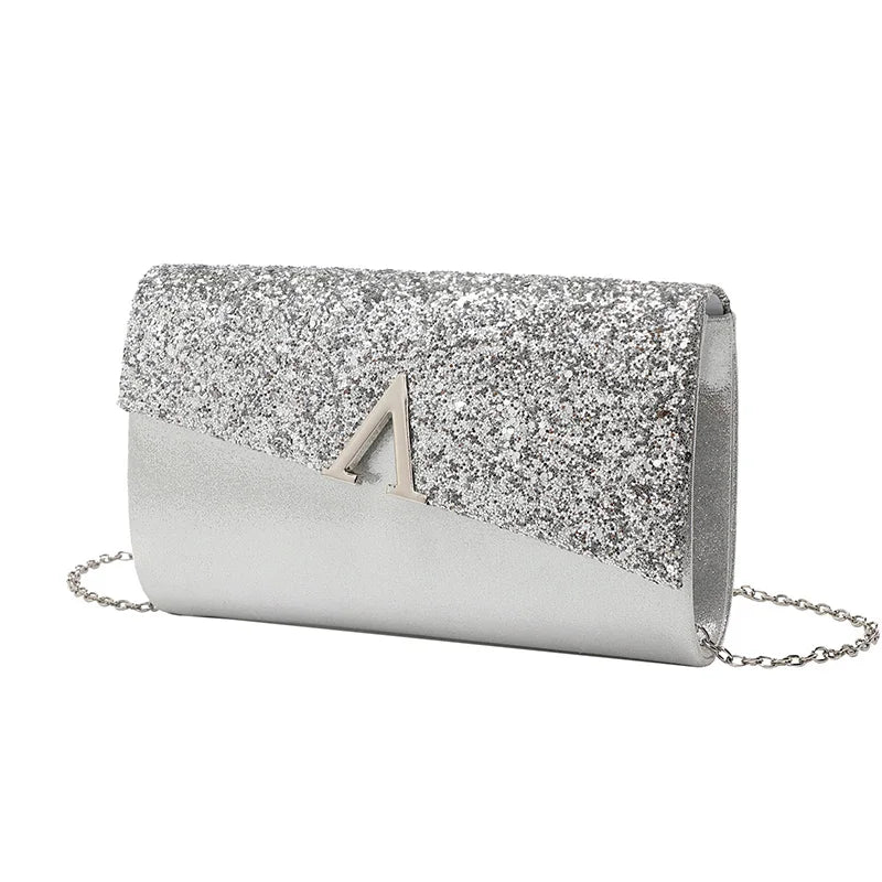 Women's PU Hasp Closure Sequined Luxury Bridal Wedding Clutch