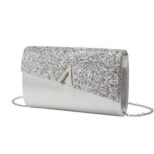 Women's PU Hasp Closure Sequined Luxury Bridal Wedding Clutch