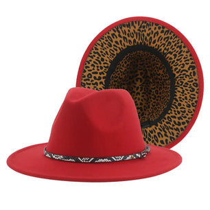 Women's Polyester Leopard Pattern Trendy Sun Protection Brim Hat