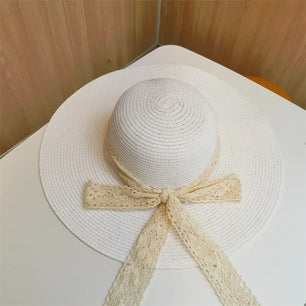 Women's Cotton Solid Pattern Glamorous Sun Protection Brim Hat