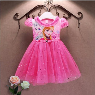 Kid's Girl Cotton O-Neck Short Sleeves Princess Casual Clothes