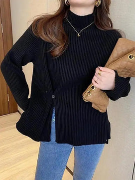 Women's Polyester Turtleneck Full Sleeves Solid Pattern Sweater