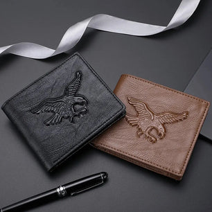 Men's PU Leather Patchwork Pattern Card Holder Mini Trendy Wallets