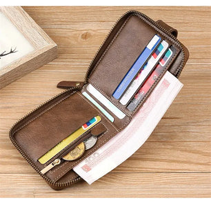 Men's PU Leather Solid Pattern Card Holder Mini Trendy Wallets