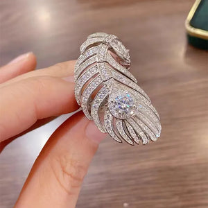 Women's 100% 925 Sterling Silver Zircon Prong Setting Wedding Ring