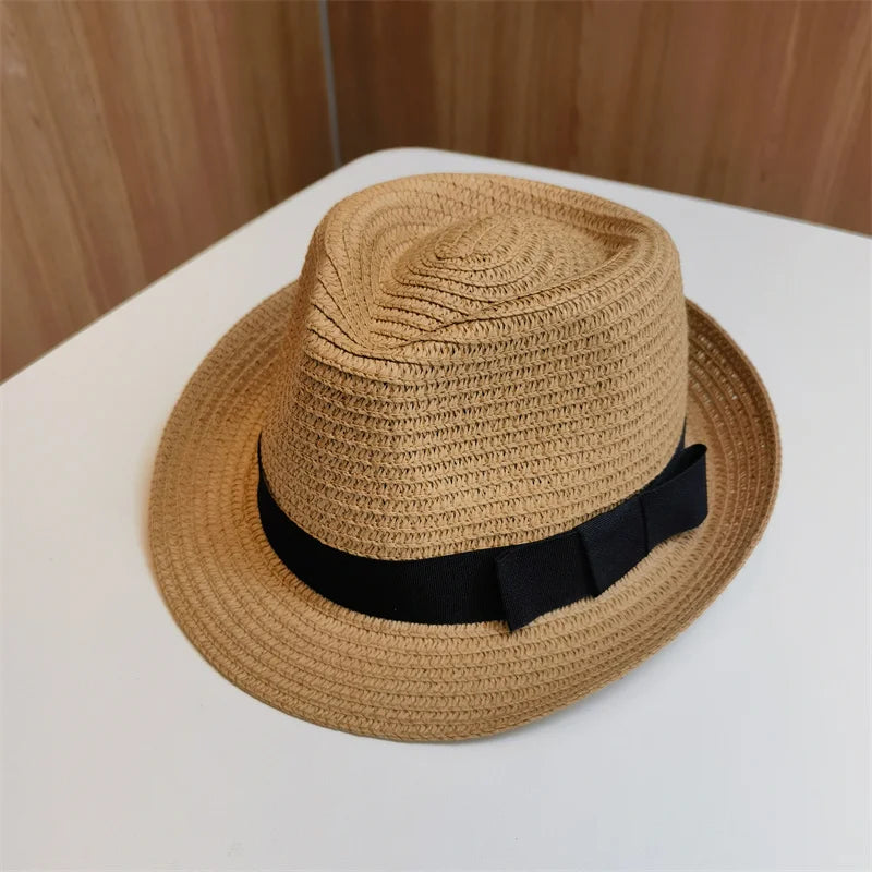 Women's Straw Solid Pattern Glamorous Sun Protection Brim Hat