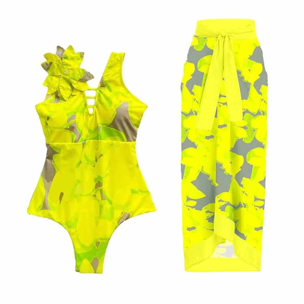 Women's Spandex Printed Pattern Quick-Dry One-Piece Swimwear