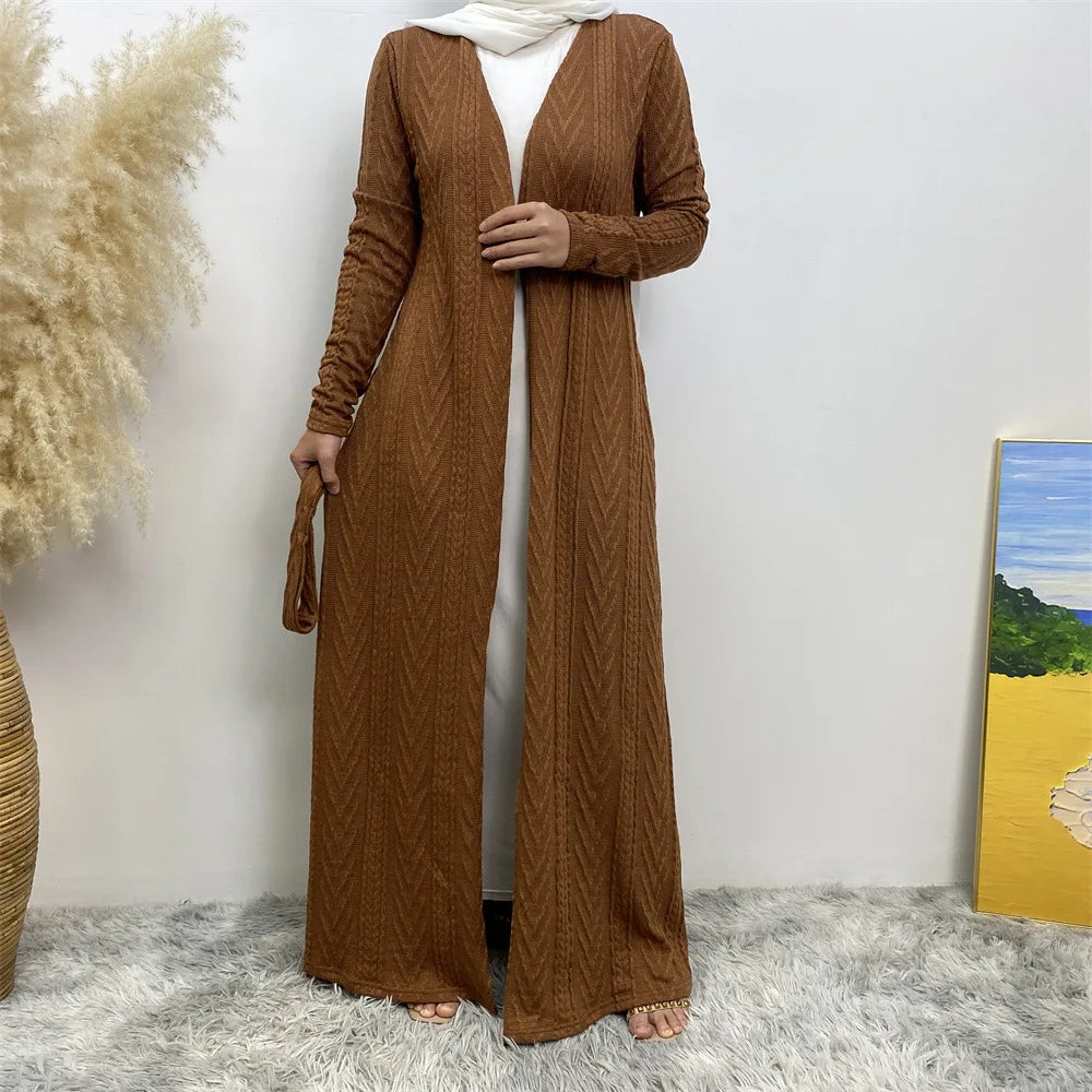 Women's Arabian Polyester Full Sleeve Solid Pattern Casual Abaya