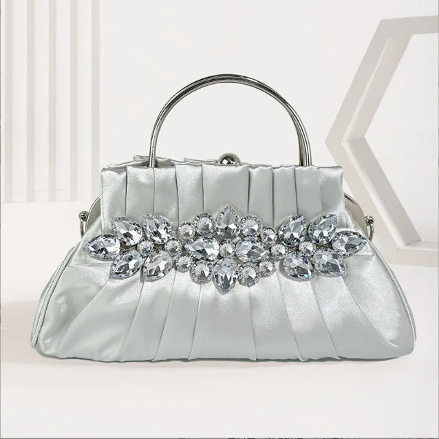 Women's Metallic Hasp Closure Rhinestone Pattern Large Tote Bag