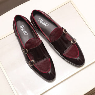 Men's Patent Leather Pointed Toe Slip-On Closure Wedding Shoes