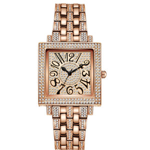 Women's Stainless Steel Square Shaped Waterproof Luxury Watch