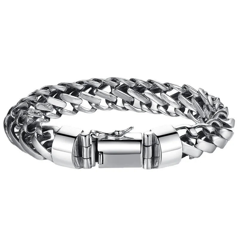 Men's 100% 925 Sterling Silver Geometric Shaped Classic Bracelet