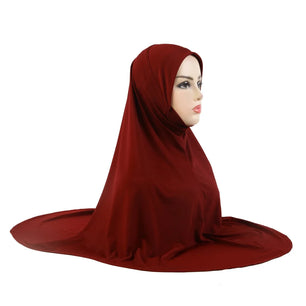 Women's Arabian Polyester Head Wrap Solid Pattern Elegant Hijabs