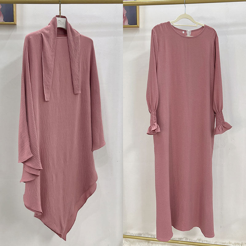 Women's Arabian Polyester Full Sleeve Two-Piece Casual Abayas