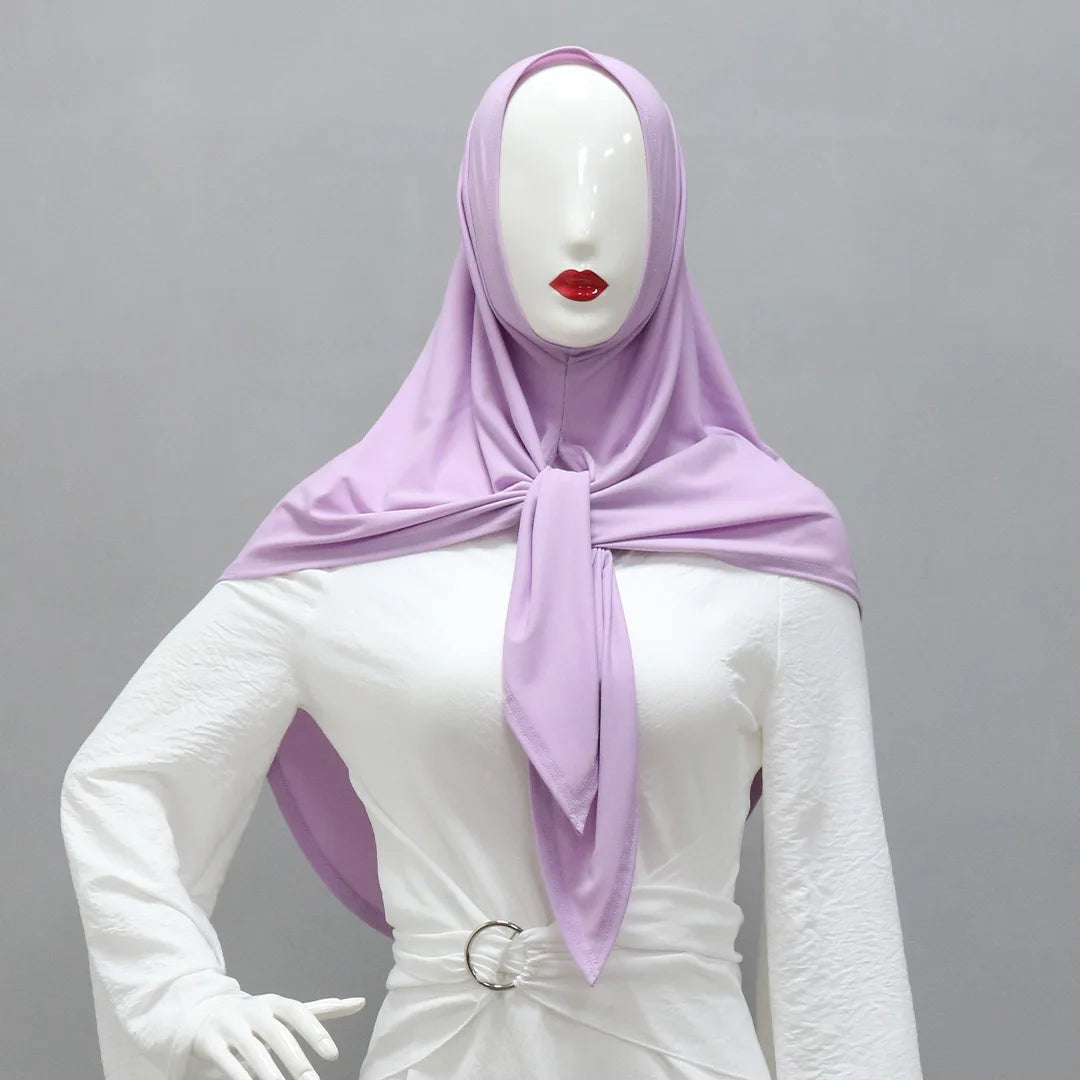 Women's Arabian Polyester Headwear Solid Pattern Casual Hijabs