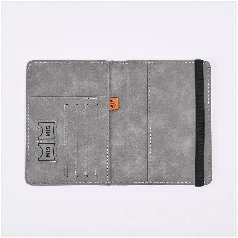 Men's PU Leather Hasp Closure Letter Pattern Passport Wallets