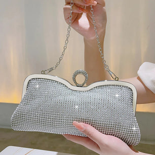 Women's Microfiber Hasp Closure Sequined Classic Wedding Clutch