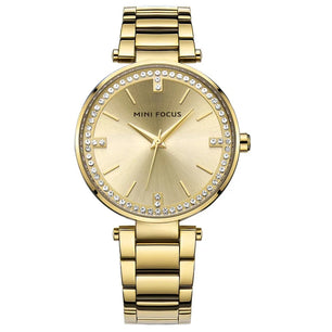 Women's Stainless Steel Round Shaped Waterproof Luxury Watch