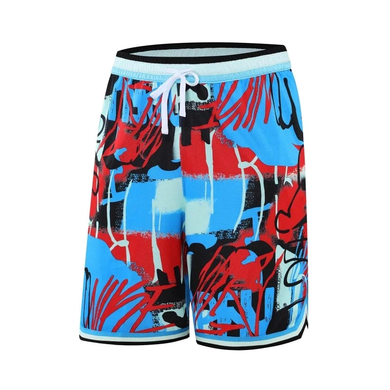 Men's Polyester Printed Pattern Breathable Fitness Sports Short