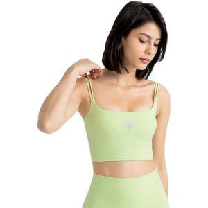 Women's Nylon Square-Neck Sleeveless Fitness Yoga Workout Top