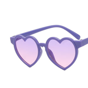 Kid's Resin Frame UV400 Protection Heart Pattern Sunglasses