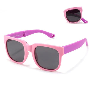 Kid's Plastic Titanium Frame Polaroid Lens Round UV400 Sunglasses