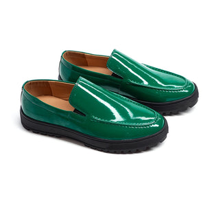 Men's Patent Leather Round Toe Slip-On Closure Formal Shoes