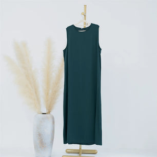 Women's Arabian Polyester Sleeveless Solid Pattern Casual Dresses