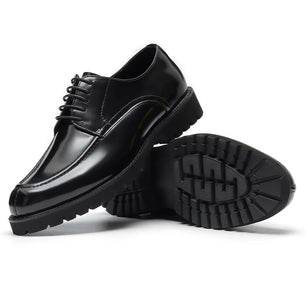 Men's Genuine Leather Round Toe Lace-up Closure Formal Shoes