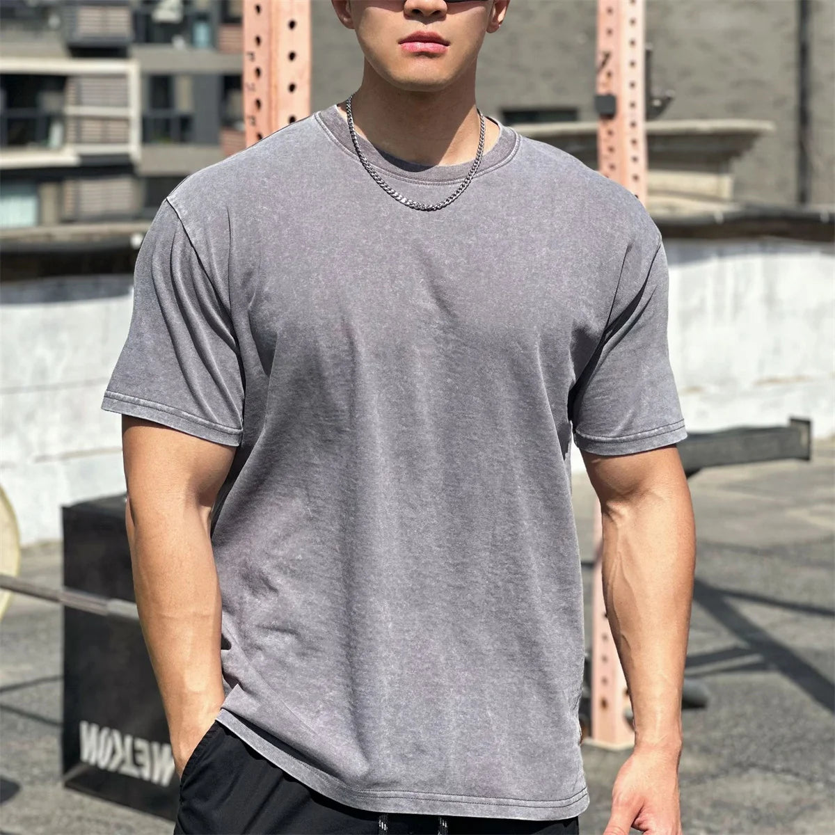 Men's Cotton Short Sleeve Pullover Closure Sportswear T-Shirt