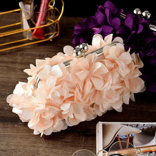 Women's Silk Hasp Closure Floral Luxury Bridal Wedding Clutch