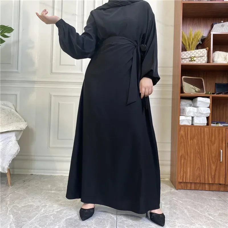 Women's Arabian Polyester Full Sleeves Solid Pattern Casual Abaya