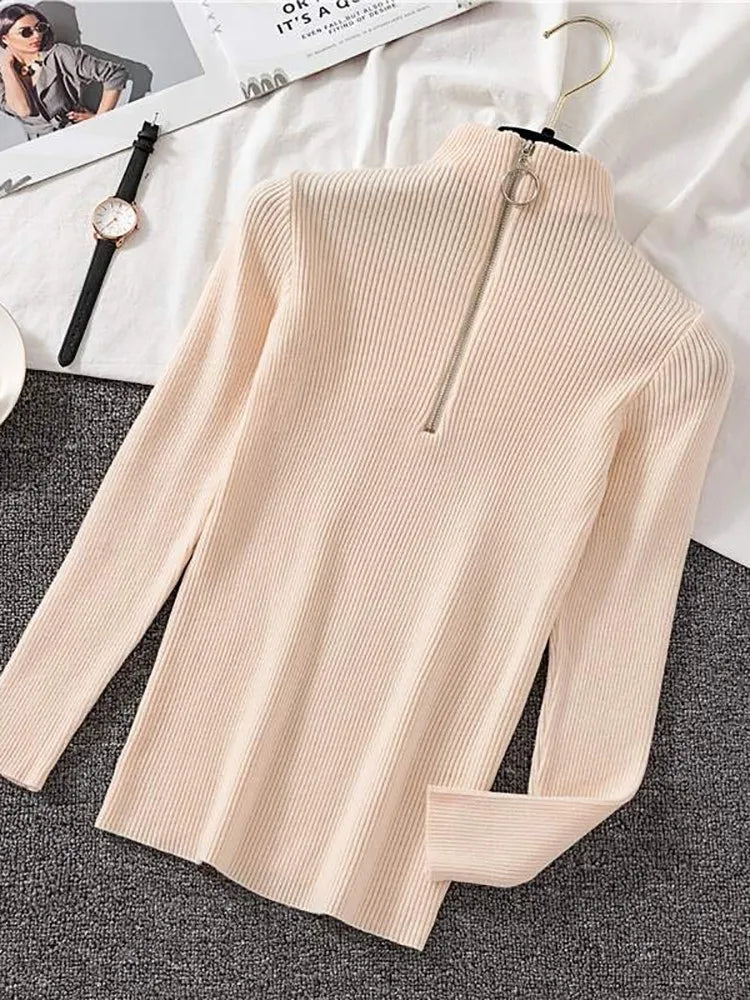 Women's Acrylic Turtleneck Full Sleeves Solid Pattern Sweater