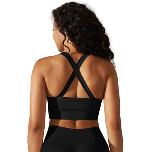 Women's Nylon Sleeveless Shockproof Fitness Yoga Workout Crop Top