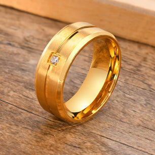 Men's Metal Stainless Steel Geometric Shape Trendy Wedding Rings