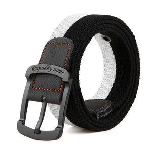 Men's Canvas Pin Buckle Closure Mixed Colors Pattern Belts