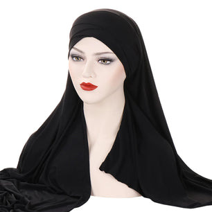 Women's Arabian Polyester Head Wrap Solid Pattern Elegant Hijabs