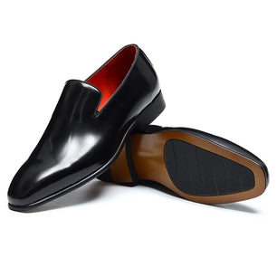 Men's Genuine Leather Square Toe Slip-On Closure Formal Shoes