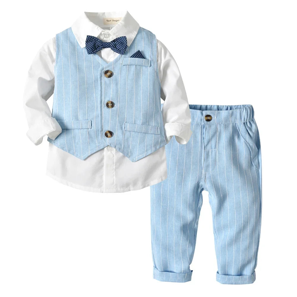 Kid's Cotton Turn-Down Collar Full Sleeve Single Breasted Clothes