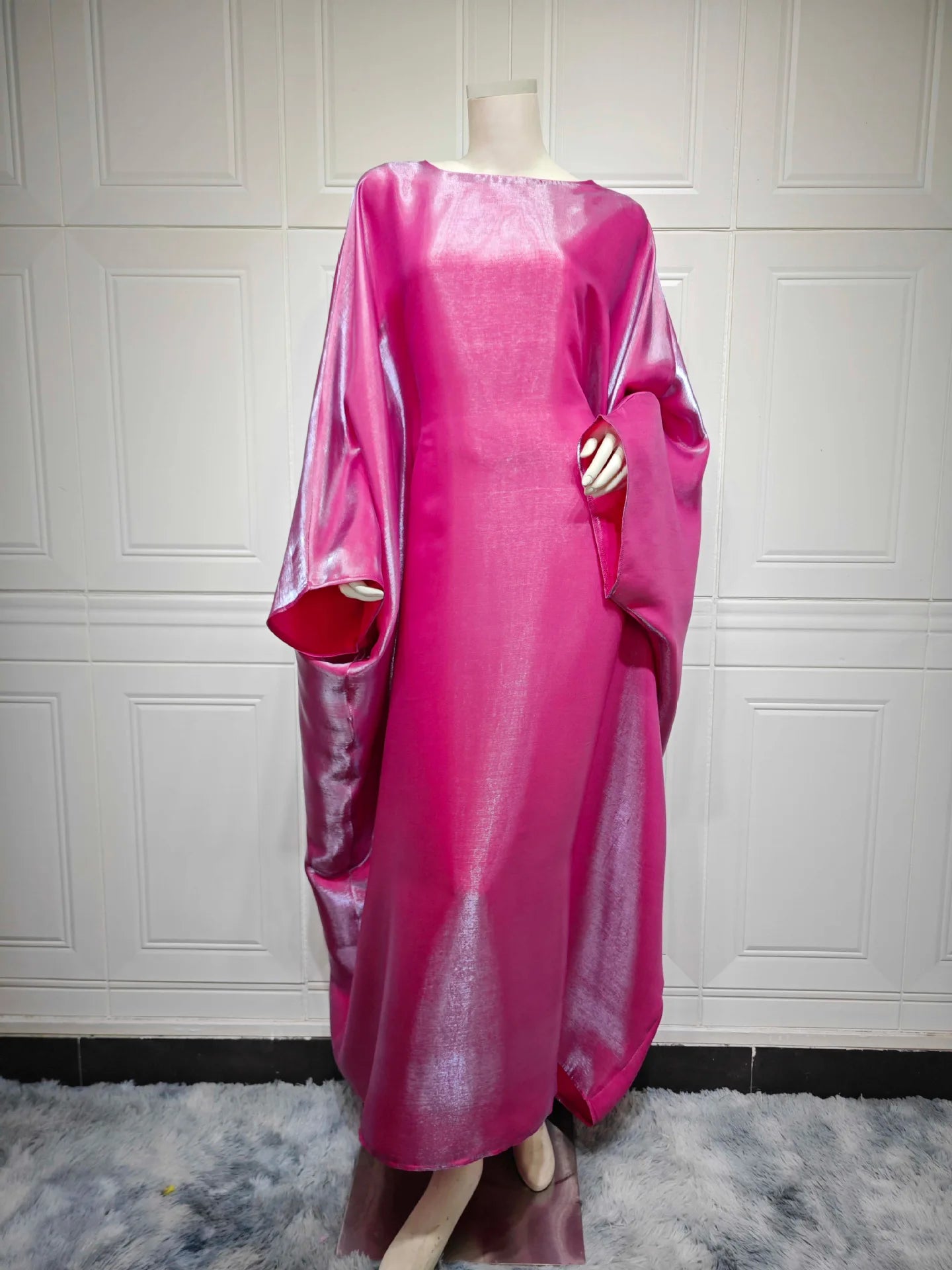 Women's Arabian Polyester Full Sleeve Solid Pattern Casual Dress