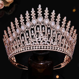 Women's Copper Plant Pattern Tiaras Elegant Bridal Wedding Crown