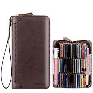 Men's Genuine Leather Letter Pattern Card Holder Trendy Wallets