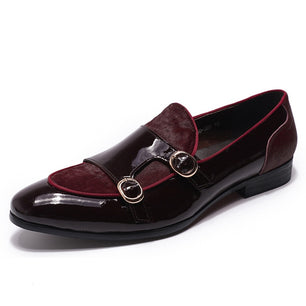 Men's Patent Leather Pointed Toe Slip-On Closure Wedding Shoes