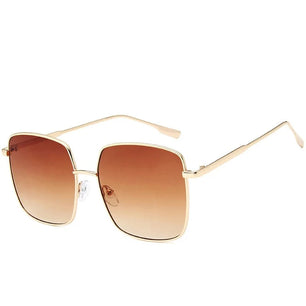 Women's Alloy Frame Acrylic Lens Square Shaped UV400 Sunglasses