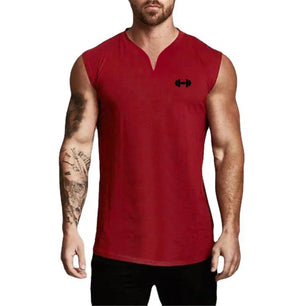 Men's V-Neck Sleeveless Quick Dry Compression Gym Wear Shirt