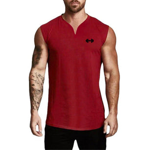 Men's Cotton Sleeveless Pullover Closure Sportswear T-Shirt