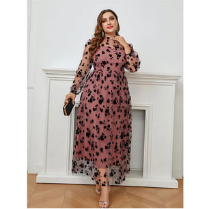 Women's Arabian Polyester Full Sleeve Floral Pattern Casual Dress