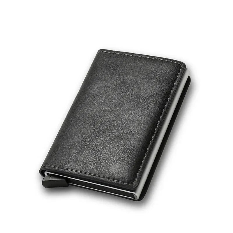 Men's PU Leather Solid Pattern Credit Card Holder Trendy Wallets